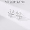 Reindeer Stud Earrings for Women White Gold Plated CZ Christmas Jewelry Ginger Lyne Collection - 3 of 4