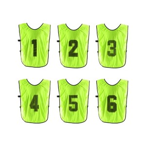 Unique Bargains Team Sports Reversible Numbered Soccer Training Vest 6 Pcs - 1 of 4