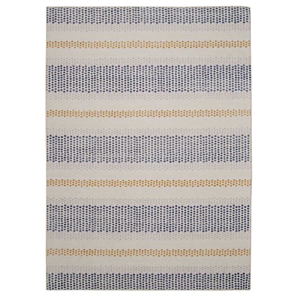 5'x7' Maldon Washable Outdoor Rug Ivory/Blue - Linon