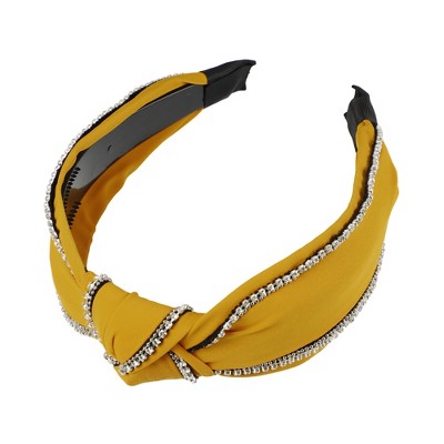 Unique Bargains Women's Fashion Wide Knot Rhinestone Knotted Headbands 1 Pc