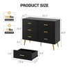Nasitip 6 Drawer Dresser with Storage Space, Modern Wooden Dresser with Gold Handles and deep Drawers for Bedroom, Living Room and Entryway - 3 of 4