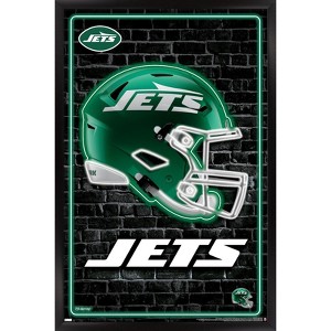 Trends International NFL New York Jets - Neon Helmet 24 Framed Wall Poster Prints - 1 of 4