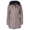 Sportoli Women Long Quilted Plush Lined Outerwear Puffer Jacket Winter Coat with Fur Hood - 2 of 4