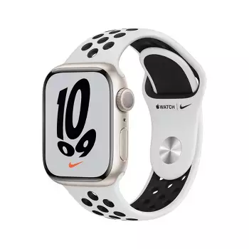 Apple Watch Series 7 Gps, 41mm Starlight With Pure Platinum/black Nike Sport Band : Target