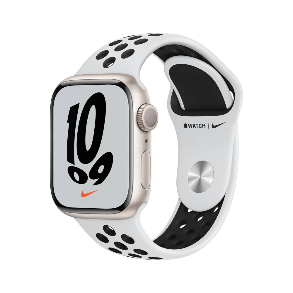 Photos - Wrist Watch Apple Watch Nike Series 7 GPS, 45mm Starlight Aluminum Case with Pure Plat