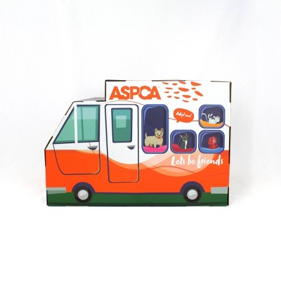 ASPCA Adoption Truck Cat House with Scratchboard - White