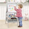Costway 3-in-1 Art Easel for Kids with Magnetic Chalkboard & Whiteboard Paper Roll Gray/White/Pink/Green - 4 of 4