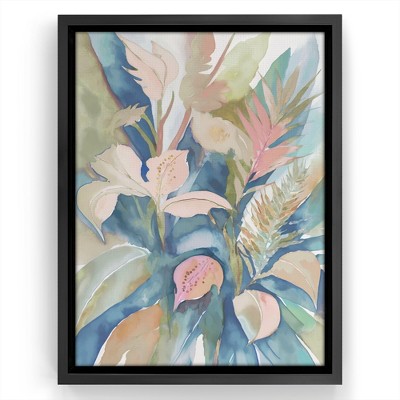 Americanflat - 16x20 Floating Canvas Black - Floral Summer Vibe I By Pi  Creative Art : Target