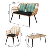 Karl Home 4-Piece PE Wicker Patio Conversation Set with Black Cushions - 3 of 4