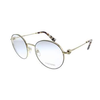 Valentino VA 1020 3003 Womens Round Eyeglasses Pale Black Gold 52mm