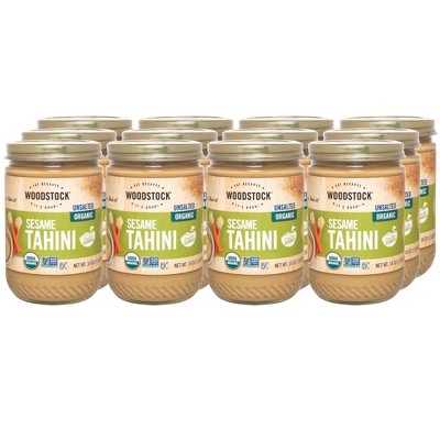Woodstock Foods Unsalted Organic Sesame Tahini - Case of 12/16 oz