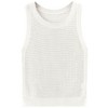 Womens Sweater Tank Tops Pullover Sweater Sheer Tops Lightweight Sweater Scoop Neck Crochet Sweater with Ribbed Cuff - 2 of 4
