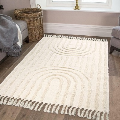 Lahome Tufted Bidirectional Rainbow Floor Mat-Colorful Soft Carpet for Living Room, Bedroom, or Entryway