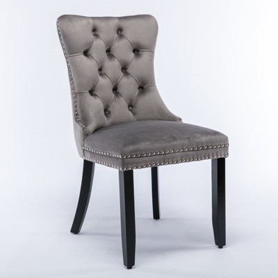 NicBex Dining Chair Set of 2 Modern Upholstered Velvet Fabric Tufted Side Chair with Wood Legs Dining Room Furniture