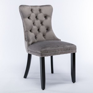 NicBex Dining Chair Set of 2 Modern Upholstered Velvet Fabric Tufted Side Chair with Wood Legs Dining Room Furniture - 1 of 4
