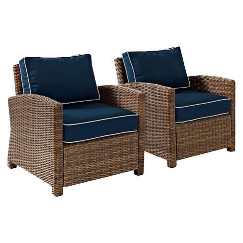 Navy discount wicker chair