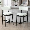 Sapphtopaz Modern Bar Stools Set of 2, High Chair with Wood Legs, Dining Chairs with Backrest and Footrest, Counter Stools for Kitchen Island - 2 of 4