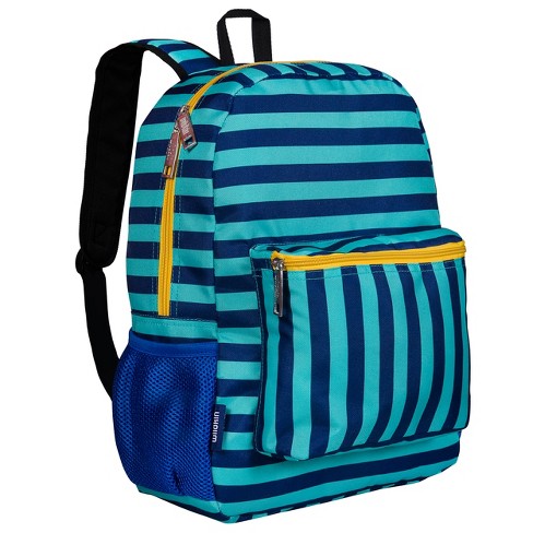 Blue shop striped backpack