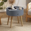 NicBex 14.96"Nightstand with Storage Drawers,Mid-Century End Table with Metal Handles for Bedroom,Living Room - 2 of 4