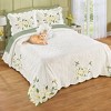 Collections Etc Magnolia and Hummingbird Appliqué Scalloped Edge Bedspread - 2 of 3