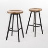 Pinewood Swivel Barstools (Set of 2) with Footrest and Curved Design for Comfortable Seating and Small Spaces - 2 of 4
