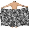 HAPPY BAY Men's Sarong Swim Beach Cover Ups Wraps One Size Tropical Black - 4 of 4