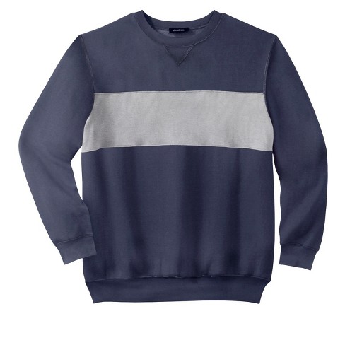 Kingsize Men's Big & Tall Fleece Crewneck Sweatshirt - Tall - 6xl, Navy  Colorblock : Target