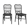 Outdoor PE Wicker Patio Dining Chairs Set of 2 Rattan Dining Chairs for Backyard, Poolside, Garden - 2 of 4