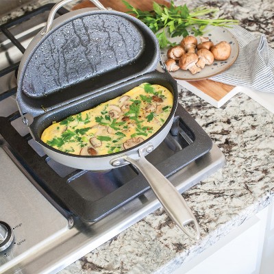 Gray Non-Stick Aluminum Omelet Pan with Ceramic Coating