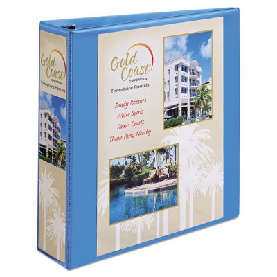 Avery Heavy-Duty Non Stick View Binder with DuraHinge and Slant Rings, 3 Rings, 2" Capacity, 11 x 8.5, Light Blue, (5501)