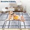 Modern Geometric Washable Area Rug with Non-Slip Rubber Backing, Soft Large Stain-Resistant Carpet for Living Room, Bedroom, Nursery - 3 of 4