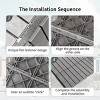 Syemin Carpet Tiles Safe Non Slip Square Composite Decking Tiles Four Slat Plastic Outdoor Flooring for Balcony, Dark Gray, 19.68"*13.38"*12.99" - 4 of 4