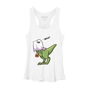 Women's Design By Humans Halloween Ghost Dinosaur By whynot007 Racerback Tank Top - 1 of 3
