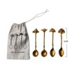 Storied Home 4-Piece Brass Spoons with Mushroom Handles, Gold - 2 of 2