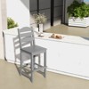 Costway Outdoor HDPE Bar Stool Patio Tall Chair Backrest Footrest All Weather Gray/Turquoise/Black/Navy - 2 of 4