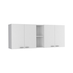 Depot E-Shop Wall Cabinet 24" H, Four Doors, Two Open Storage Shelves, Two Internal Shelves, Internal Dish and Glass Organizer - 1 of 4