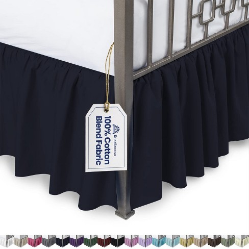 Shopbedding Ruffled Bed Skirt With Split Corner - Navy, Twin-14 Drop :  Target