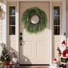 26 inch large artificial norfolk pine wreath faux green needles front door wall home outdoorxmas decor - 2 of 4