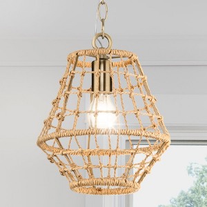 Urban Ambiance Luxury Bohemian Indoor Pendant,  11-7/8''H x 10"W x 10''D,  Vintage Brass Finish, UHP4684 - 1 of 4