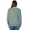24seven Comfort Apparel Relaxed Fit Ribbed Knit V Neck Sweatshirt Top - 3 of 4