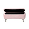 Ridstar 38.97 in. W Modern Faux Fur Storage Ottoman Bench with Gold Legs For Entryway, Living Room & Bedroom-Pink - 4 of 4