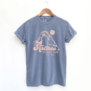 Simply Sage Market Women's Vintage Arches National Park Short Sleeve Garment Dyed Tee - 1 of 4