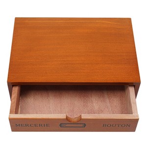 YIYIBYUS Single-Drawer Desktop Storage Cabinet, Antique Desktop Organizer Box - 1 of 4