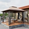12 X 12ft Pop-up Gazebo, Double Roof Outdoor Canopy Tent with Mosquito Netting, Camping Canopy Gazebo for Lawn, Patio and Garden - 2 of 4