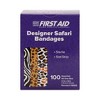 American White Cross Stat Strip Adhesive Strip Bandages, Safari, 100 Count, 1 Pack - 2 of 3