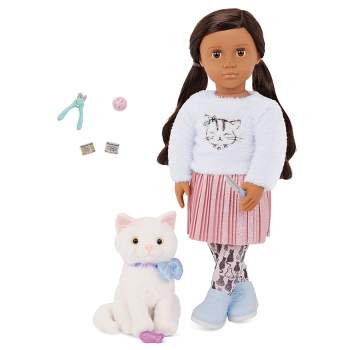 Our Generation Carlina & Opal 18" Doll & Pet Cat Set