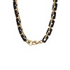Steeltime 24" black ip and 18k gold plated stainless steel square rolo chain link necklace - 2 of 4