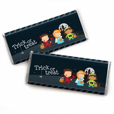 Big Dot of Happiness Trick or Treat - Candy Bar Wrappers Halloween Party Favors - Set of 24