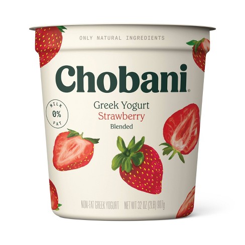 Chobani Strawberry Blended Nonfat Greek Yogurt - 32oz : Target