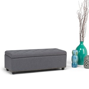 NicBex 47.6" Storage Bench Rectangle Ottoman with Storage Linen Nail Head Trim Bench for Bedroom, Entryway - 1 of 4
